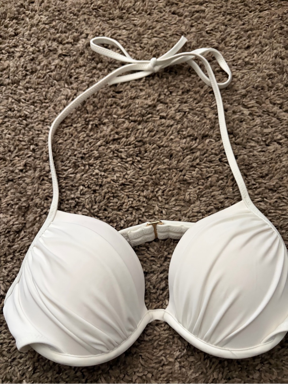 White Padded Halter Bikini Top - Picture 2 of 4
